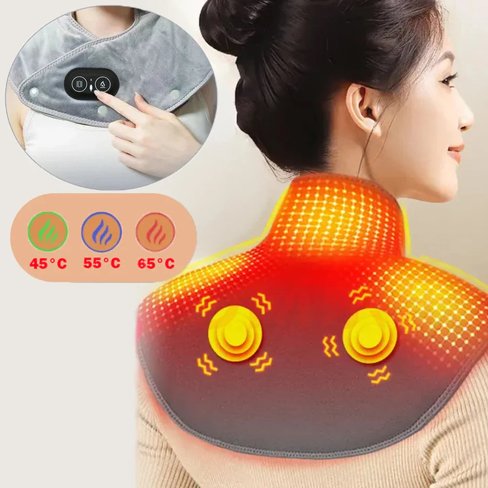 Heating neck wrap Heating neck wrap Heating neck wrap with 3 heat levels and massage nodes for deep neck and shoulder therapy.