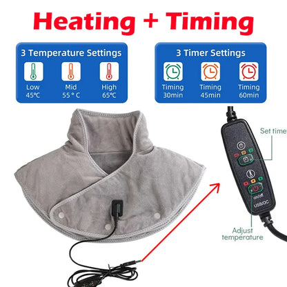 Heating neck wrap Heating neck wrap Heating neck wrap with adjustable temperature and timer settings for personalized heat therapy.